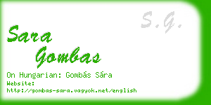 sara gombas business card