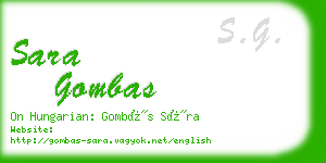 sara gombas business card